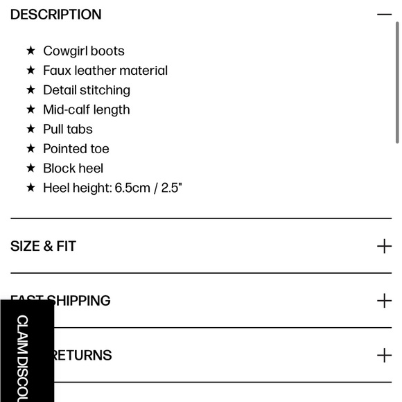 Princess Polly Billini Nova Cowgirl boots - Picture 8 of 8